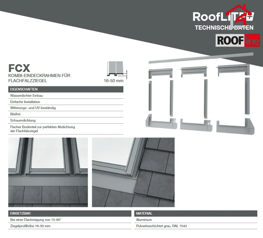 ROOFLITE+ FCX Kombi-Eindeckrahmen für Hochprofiliert Falzziegel.webp