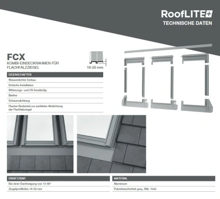 ROOFLITE+ FCX Kombi-Eindeckrahmen für Hochprofiliert Falzziegel.webp