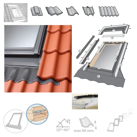VELUX EDJ 2000 Einzel-Eindeckrahmen, Vertiefter Einbau, inkl. BDX Dämm- und Anschluss-Set, Für flache und profilierte Eindeckmaterialien _ e-roofline.de-new.webp