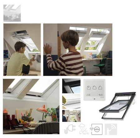 VELUX GLU 006421 elektrisch - Fernbedienung Schwingfenster aus Kunststoff, ENERGIE Verglasung, Neue Generation 2026, Smarthome _1_e-roofline.de-new.webp