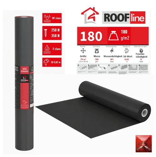 Zum Produkt Roofline 180 Hochdurchlässige Dachmembran  50m x 1,50m, W1, Sd 0.2, 180 g/m², Reißkraft ca. 180/240.