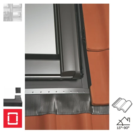 ROTO Designo EDZ Rx200 Einzel-Eindeckrahmen Standard, Für profilierte Dachpfannen und -ziegel bis ca. 5 cm Höhe, Keramik- und Wellbetondachziegel_e-roofline.de.webp