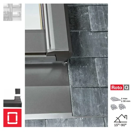 ROTO Designo EDS Rx200 Einzel-Eindeckrahmen Standard, für Flachdächer bis 3 cm Dicke_ e-roofline.de.webp