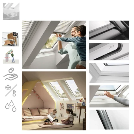 VELUX Dachfenster GLU 0085 ENERGIE, manuelles Schwingfenster, Boden griff, Kunststoff-Fenster (Polyurethan), 3-fach Energieeffizienz Verglasung 85_2_ e-roofline.de.webp