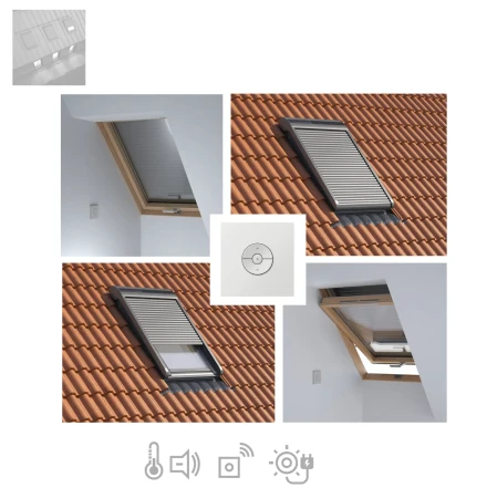 Dakea RoofLITE+ Solar Rollläden SSR,  Aluminium-Rolllade, Sonnenschutz, idealen Hitzeschutz Rollo, Dunkelgraues Aluminium, inkl. Funk-Wandschalter, RAL 7043 _1_e-roofline.de.webp