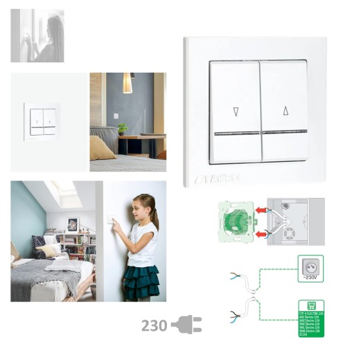 Zum Produkt FAKRO Wandschalte FAKRO Wandschalter ZKP 230V Steuerung von Elektro 230V zubehör, ZKP-Unterputz für Fakro *