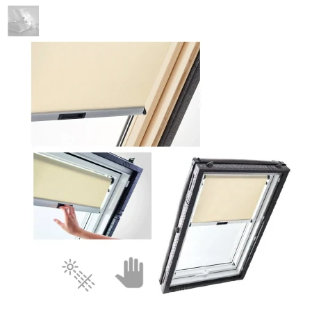 Roto Designo Tageslichtrollo ZRS M Manuell 3 Einstellpositionen Innen Lichtdurchlässige Stoffe mit Standardmaß, Schienen Alu natur or Alu Weiß.webp