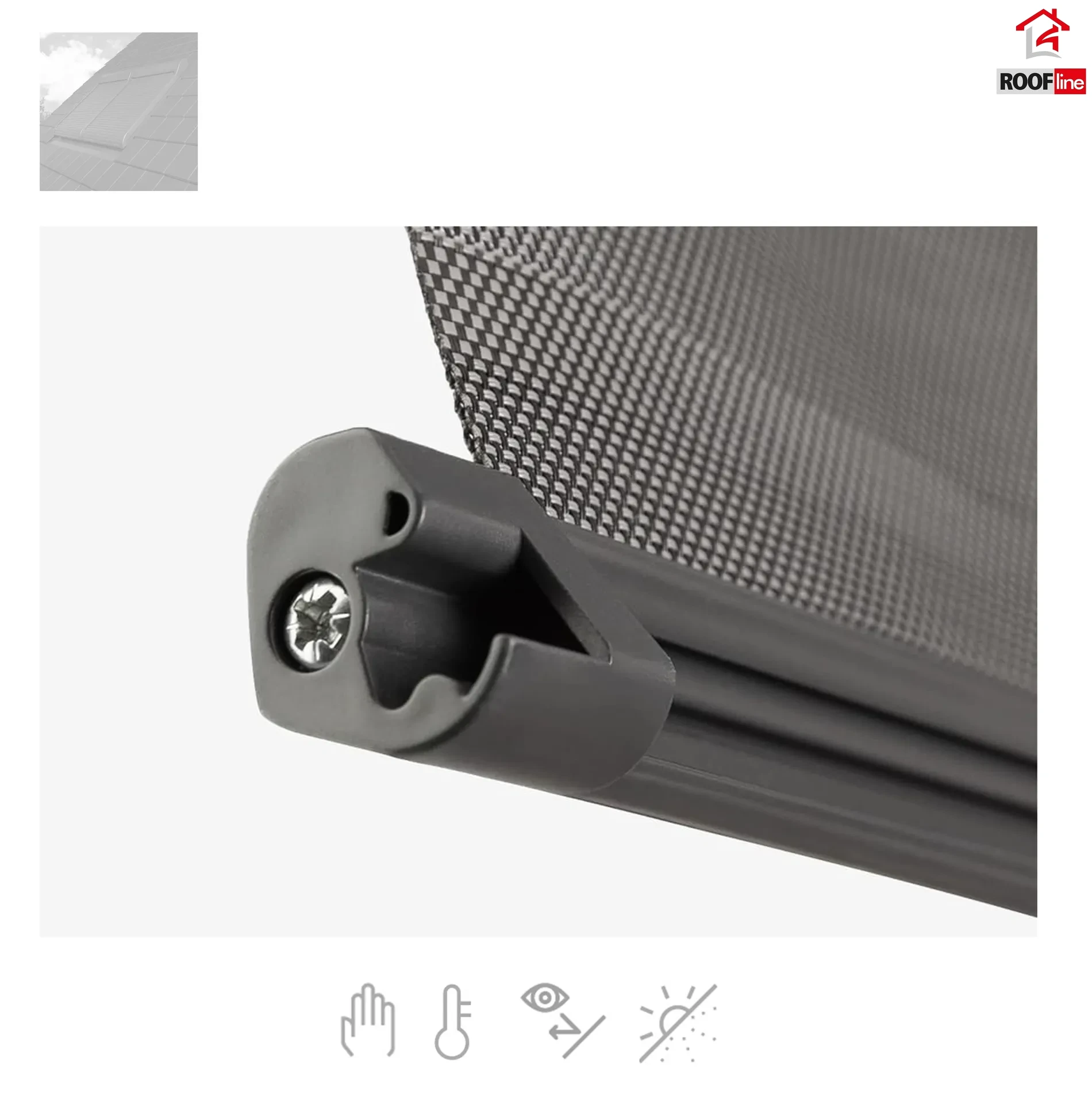 Fakro Netzmarkisen AMZ 089 Komfort M Manuell I Preisgruppe Hitzeschutz-Markize RAL 7022 Kassette, Sonnenschutzmarkisen RAL 7022  _2_e-roofline.webp