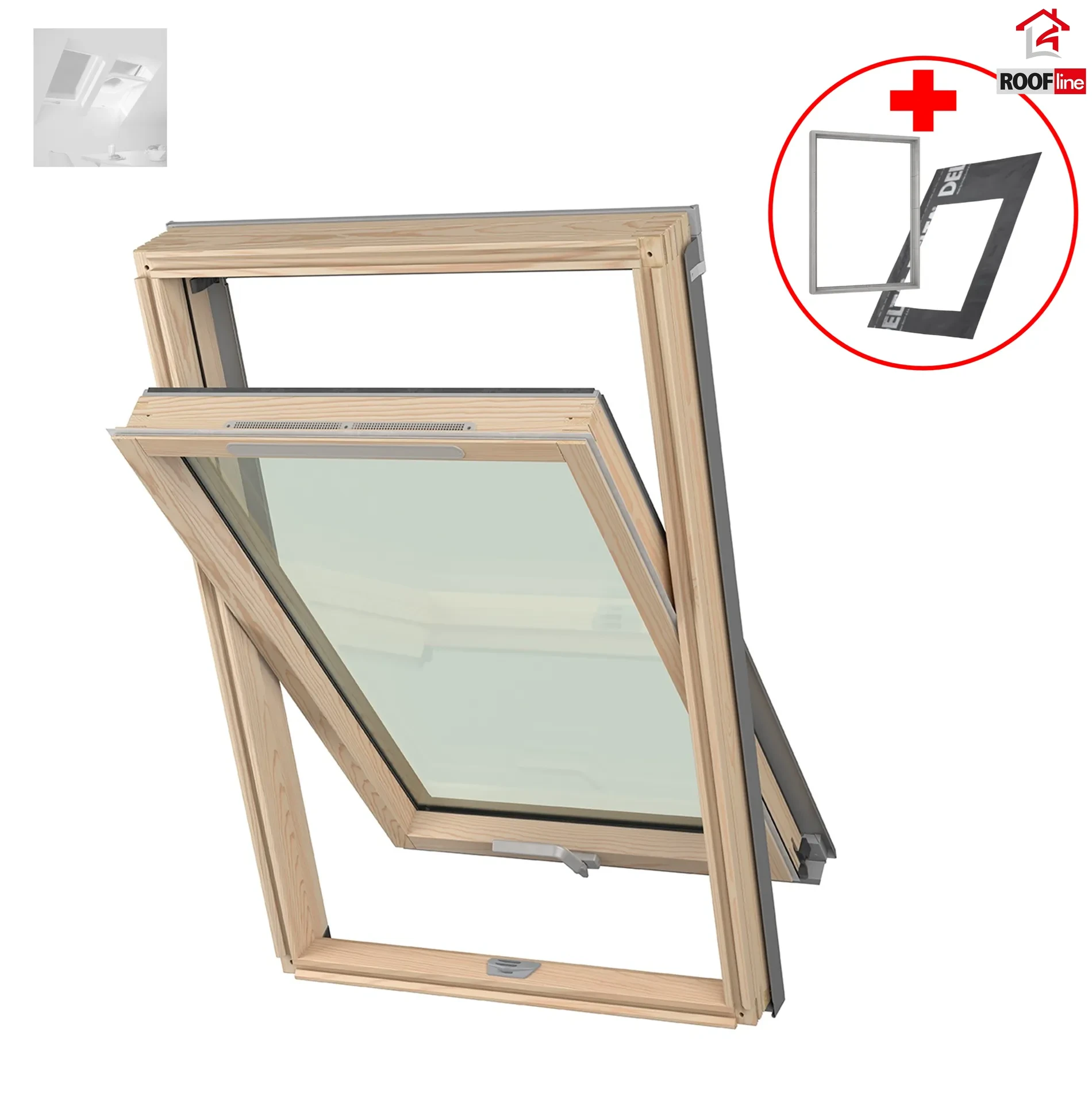 DAKEA Dachfenster Ultima Energy PVC KEP B1800, Holz-Fenster, Dreifach verglastes Uw=0,9, Natürlicher Reinigungseffekt, UV-Schutz, Rw=40dB Schalldämmung, Einscheiben-Sicherheitsglas _2 e-roofline.de-new.webp