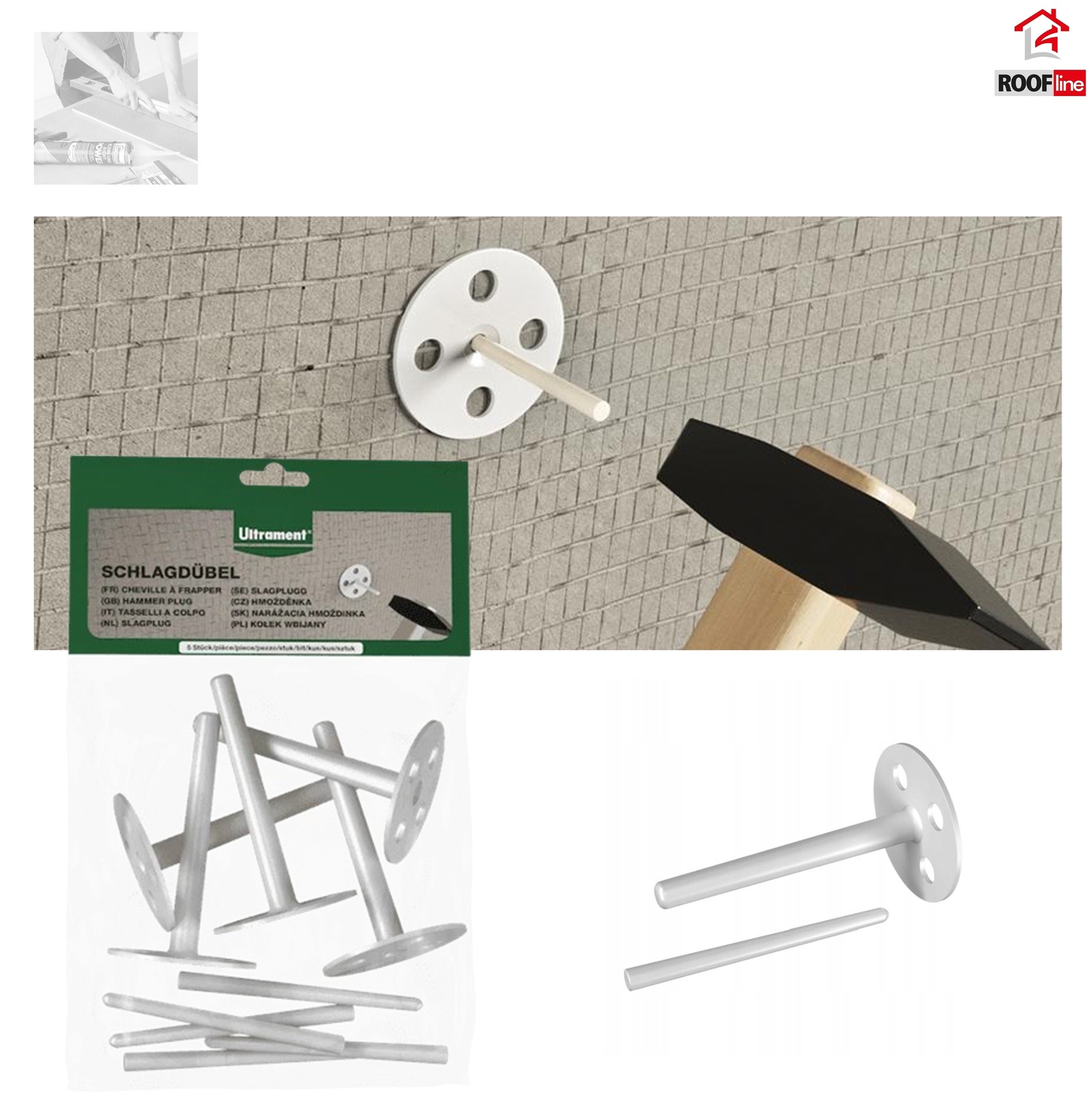 Ultrament Schlagdübel 5 Stk. Do it, mechanische Befestigung und Fixierung von Bauplatten XPS_ e-roofline.de.jpg