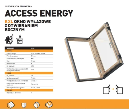 Dakea KXL ACCESS ENERGY Wohn-Ausstiegsfenster Holz mit Türfunktion, ENERGY+ _4_e-roofline.de-new.webp