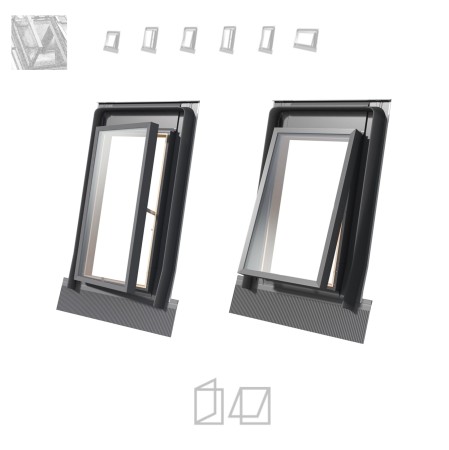 RoofLITE+ Wohndachausstieg FE B400 Dachausstiegsfenster aus Kiefernholz hergestellt, Doppelverglasung, Integrierte Einndeckrahmen _ 2_ e-roofline.de.jpg
