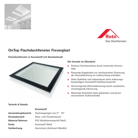 ROTO OnTop Flachdachfenster Fixverglast FF2C K1Fi 2fach-Comfort (2C) 1_e-roofline.de-new.webp