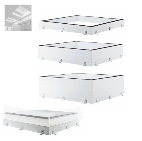 Zum Produkt ROTO OnTop Aufkeilrahmen ASK xxx/xxx Fx450K (450mm) für Flachdachfenster,   Baufertige Rahmen, PVC-Multikammerprofil weiß *