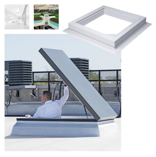 Zum Produkt FAKRO Aufsetzkranz XRD/W für Flachdach-Fenster, geeignet für geeignet für Flachdach-Ausstiegsfenster und begehbares Fenster DXW, DRL, DR_*