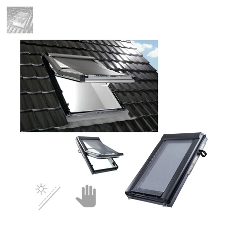 Roto Designo ZAR M Manuell Screen Außen-Markise Außenrollo Hitzeschutz-Markize Schwarz Außenrollo Screen mit Standardmaß _ e-roofline.de.webp