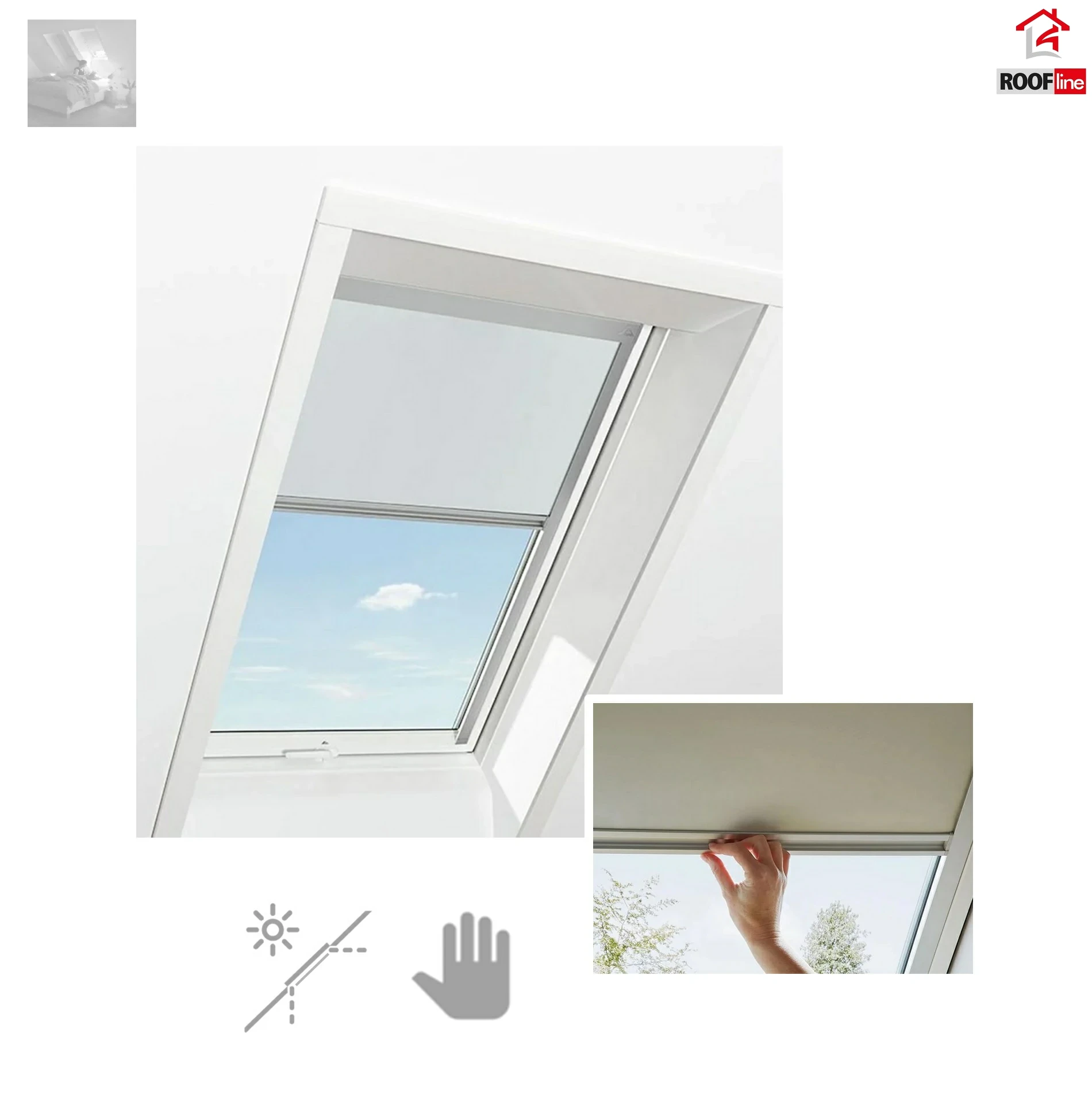 Roto Designo Verdunkelungsrollo ZRV M Manuell  Innen Verdunkelung Hitzeschutz- mit Standardmaß, Schienen Alu natur or Alu Weiß_ e-roofline.de.webp