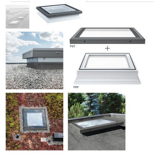 Zum Produkt DAKEA / RoofLITE+ Azure Fest verglaste Flachdachfenster mit Flach-glas Oberelement, UW 0.87 W/m2 K, Laminiertes Innenglas, 3Fach, Kratzfreie, Sicherheitsglas (FGT B200), EPS -Dämmstoffeinlagen in PVC-Profilen, Montage Dachneigung [min 5° max 15°] #