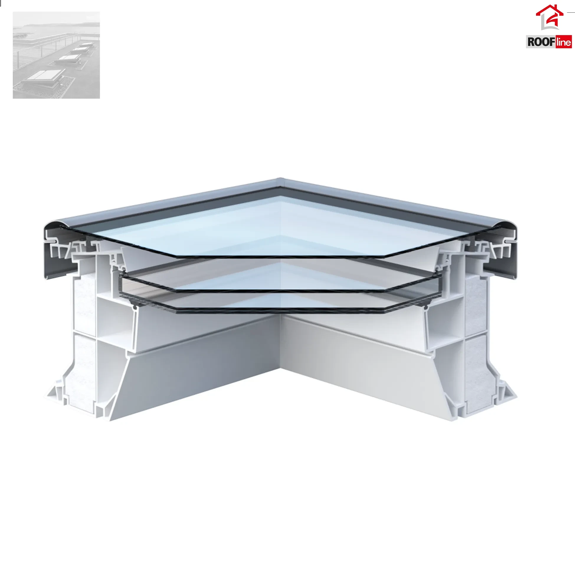 DAKEA RoofLITE+ Azure Fest verglaste Flachdachfenster mit Flach-glas Oberelement _3_e-roofline.de-new.webp