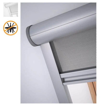 Insektenschutzrollos ZIA Insektenschutzgitter für Dachfenster Fliegengitter, Anbringen des Moskitonetzes am Innenfutter, Plastik Netz Grau _3_ e-roofline.de.webp