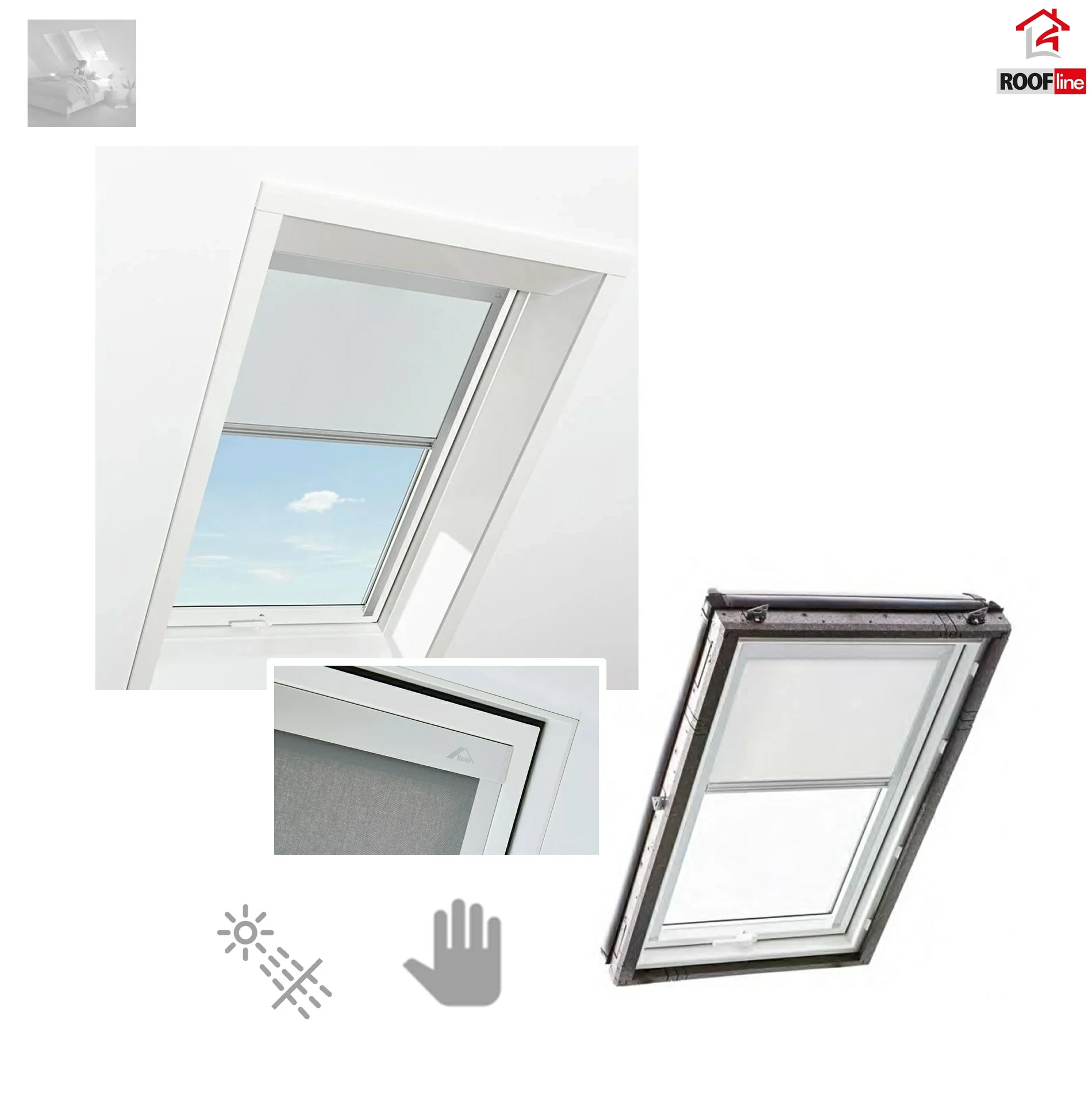Roto Designo Tageslichtrollo ZRE M Manuell Innen Lichtdurchlässige Stoffe mit Standardmaß, Schienen Alu natur or Alu Weiß _ e-roofline.de.webp