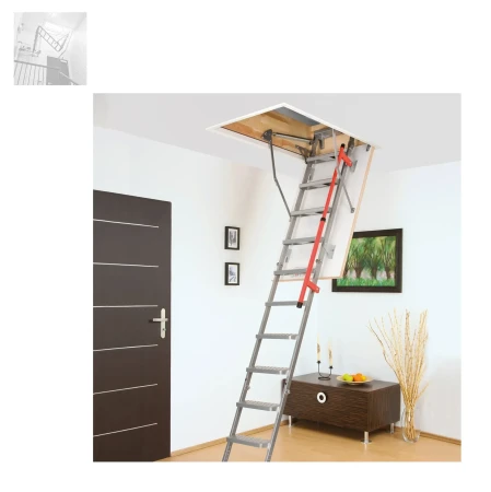 FAKRO LML Lux Energieeinsparende Dachbodentreppe Metall, Bodentreppe mit Metallleiter  _2_e-roofline.de-new.webp