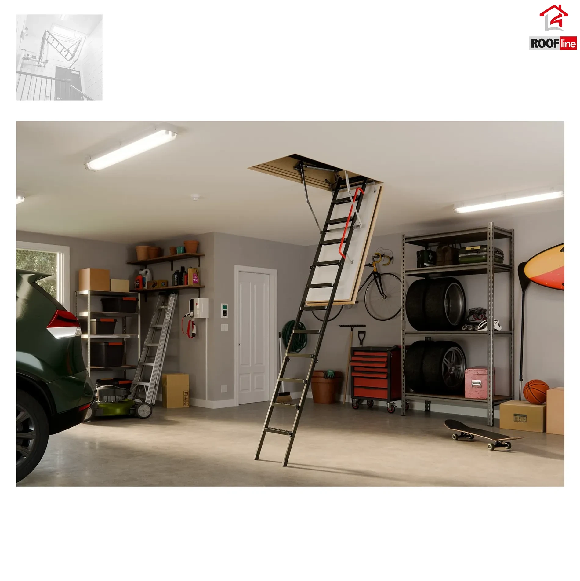 FAKRO Feuerwiderstandsfähige Bodentreppe LMF 60, Energieeinsparende 0,65 _2_e-roofline.de.webp