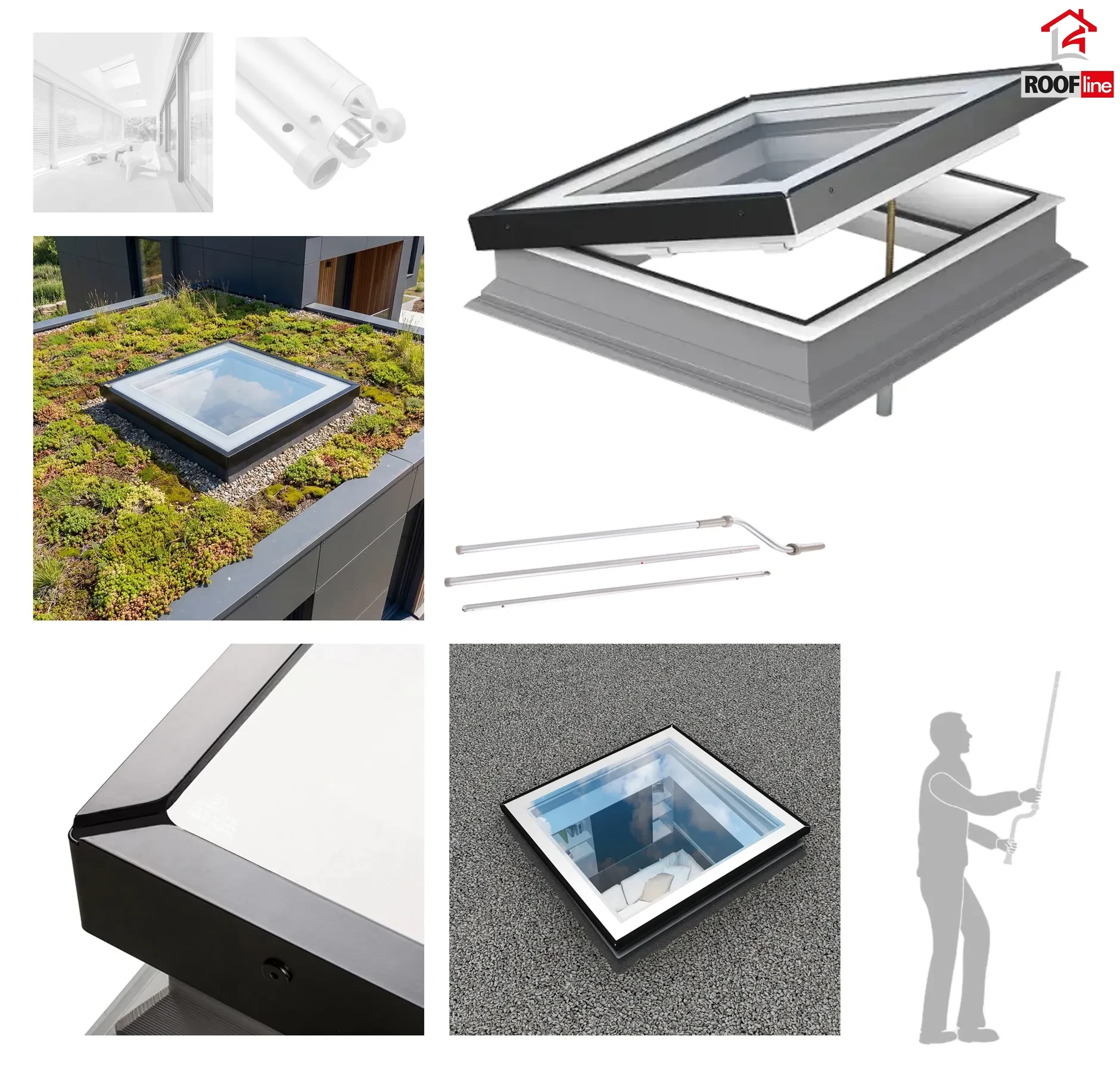 FAKRO Flachdach-Fenster DMG P2 Manuelle Öffnung, mit Weiße Oberfläche des Glassegments, Typ Ge-0_e-roofline.de.webp