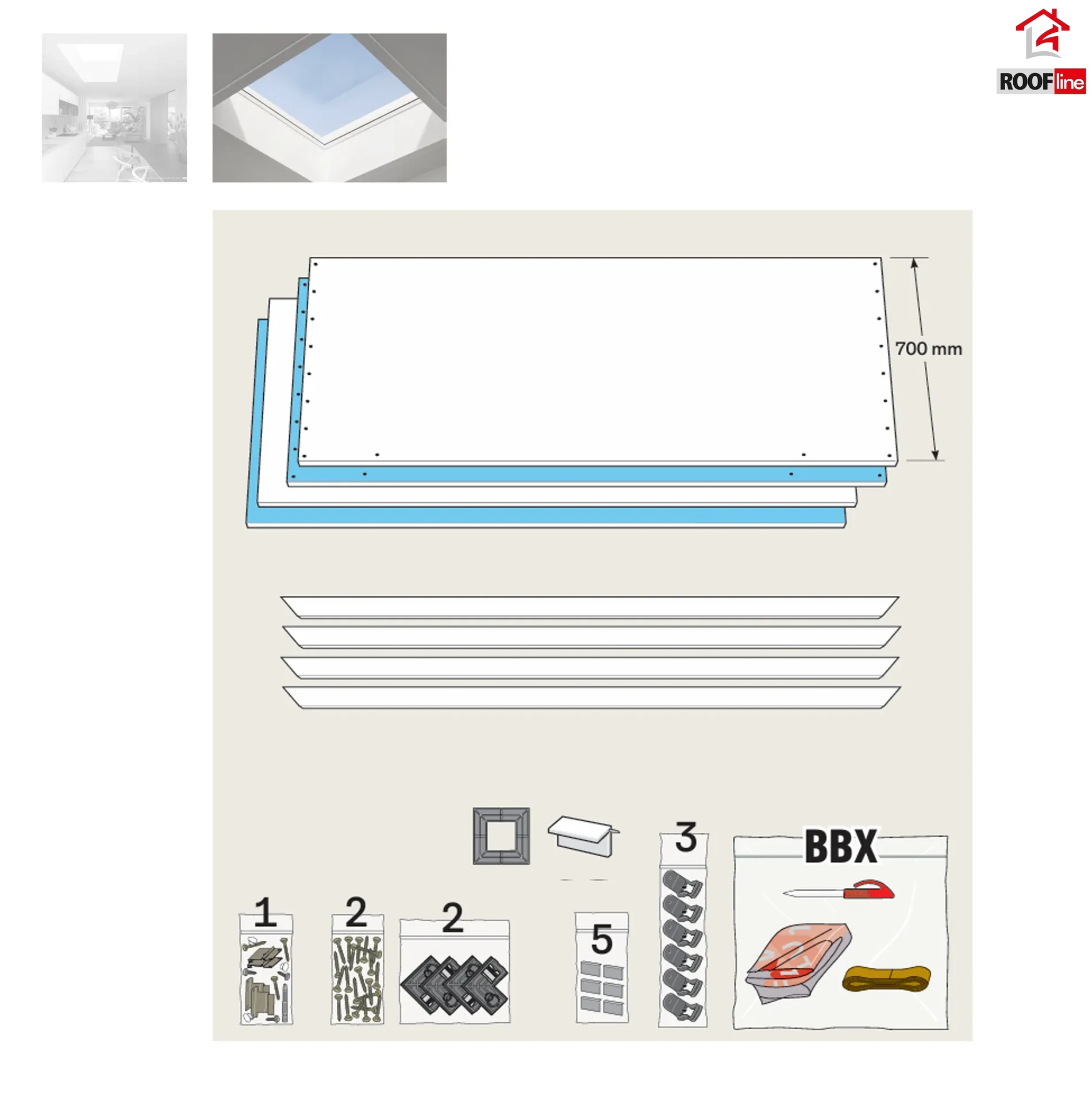 VELUX Flachdach-Innenfutter LSF 2000 für Flachdach-Fenster, Aus Polyvinylchlorid PVC_1a_e-roofline.de.webp