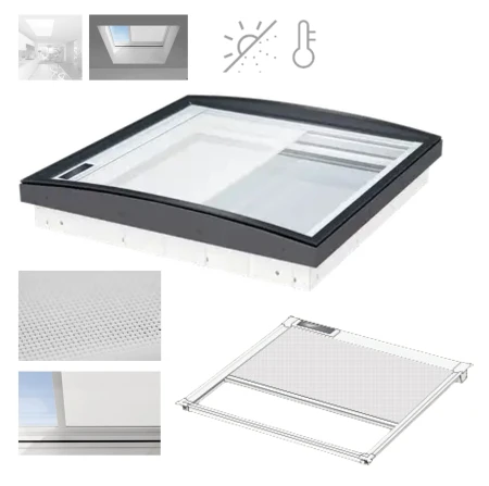 VELUX Solar-Hitzeschutz-Markise MSU, Effektive Hitzereduktion Weißes, lichtdurchlässiges Netzgewebe, dämpft das Licht und blockiert die Hitze, VELUX ACTIVE_2_e-roofline.de.jpg