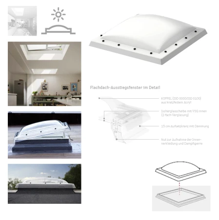 VELUX ISD 0110 Oberelement KUPPEL, Matte Polycarbonatkuppel, Flachdach-Fenster CVP,CFP kompatibel _1_e-roofline.de.jpg