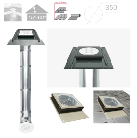 FAKRO SRS 350 Tageslicht-Spot mit starrem Rohr 2,1m, RAL 7022, Flache Scheibe, für geneigte Dächer,  für Flachziegeldächer; Schindeln, Teerpappe _0_ e-roofline.de.jpg