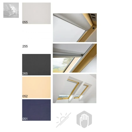 Fakro Dachfenster Verdunkelungsrollo ARF  Innen dekorativen Stoff 052 055 051 255 265  I Preisgruppe mit Standardmaß, Dunkelheit, Kompatibel mit OptiLight _ e-roofline.de.webp