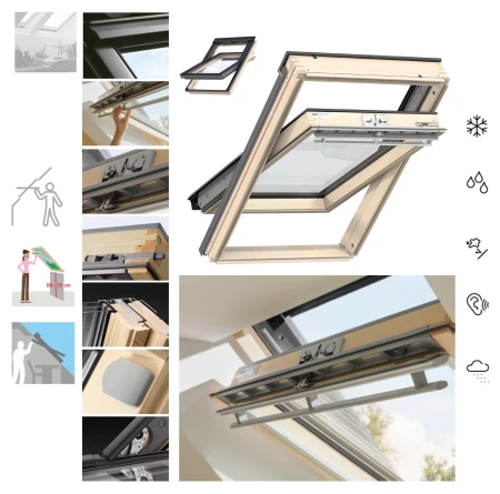 VELUX Dachfenster GLL 1061 manuelles Schwingfenster, 3-fach, Uw=1,1, obere Öffnungssystem, Weiß, VELUX Holz-Fenster, Holzkernkonstruktion, ThermoTechnology™, Kompatibel mit VELUX Zubehör_1_e-roofline.jpg