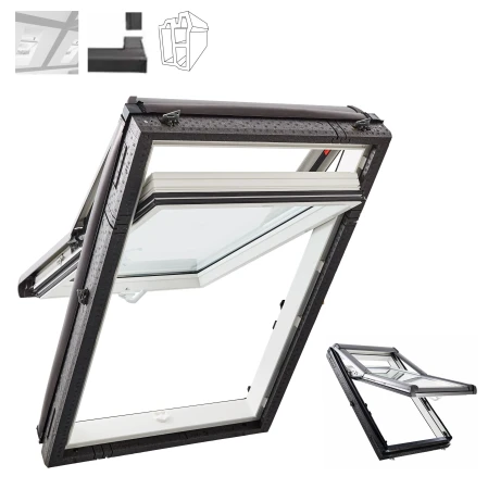 Roto Designo R7 PVC das Hoch-Schwingfenster R79, Dachfenster aus Kunststoff, Weiß PVC-Multikammerprofil _2_e-roofline.de.webp