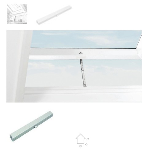 Zum Produkt Roto Designo Motorantrieb ZEL MA30 VU R8K24 V, erhältlich nur für Typen und Serienfenster R8 K (Kunstoff) 24 V/0,5 A, Kettenverlängerung bis 26,5cm, unten am Fensterrahmen montiert #. (1)