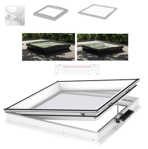 Zum Produkt VELUX Solar-Flachdach Fenster CVU 0320Q 2-fach-Verglasung Basiselement, VSG  laminiertes Floatglas,  Urc, ref 300: 0,70 (W/m²K) #_