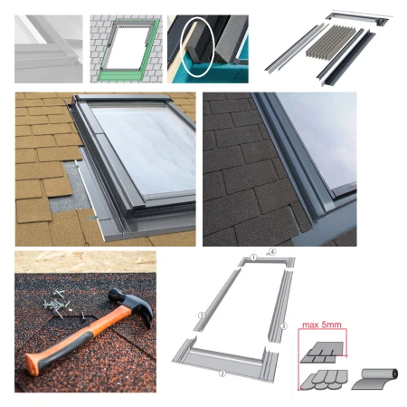 FAKRO ESV-T X00 Eindeckrahmen, Einzel-Eindeckrahmen, Mit zusätzlicher Thermoisolation, für flache, dünne Eindeckmaterialien _e-roofline.de.jpg