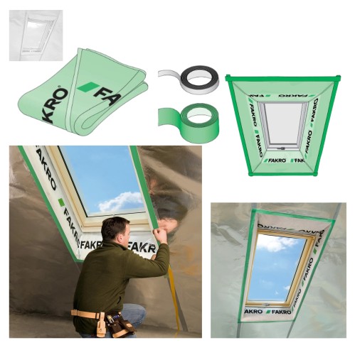 Zum Produkt FAKRO Dampfsperrschürze XDS X00, Dachboden-Dampfsperre, Anschluss an die innere Dampfsperre, Montage & Installation Zubehör für Greenview Dachfenster #_