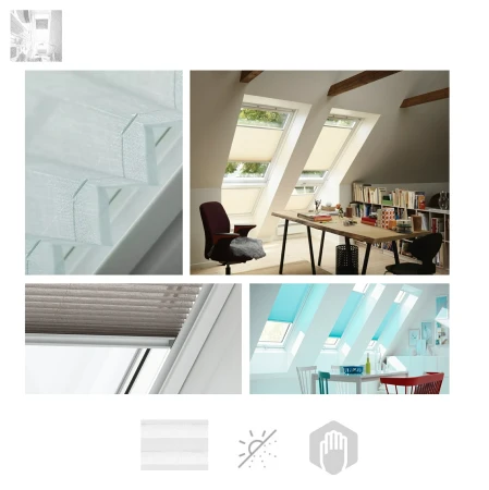 Velux Plissees FHL Flexibler Licht- und Sichtschutz, Standard Farbe 1016, 1274, 1259, 1282, Sichtschutz - Lichtregulierung Dekorativen Stoff, Innenrollos, Fuhrungsschienen in Aluminium oder Weiß _ e-roofline.de.webp
