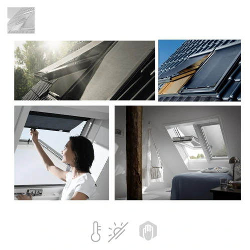 Zum Produkt VELUX Hitzeschutz-Markise Tageslicht für Dachfenster MHL Farbe 5060, Netzmarkise, Manuell, Transparentes Netzgewebe, mit Haltekrallen *