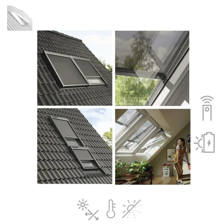 VELUX Solar Hitzeschutz-Markise Tageslicht für Dachfenster MSL Solar-Hitzeschutzmarkise, Sicht- und Sonnenschutz, , INTEGRA Graphit Transparentes Netzgewebe_1_ e-roofline.de.webp