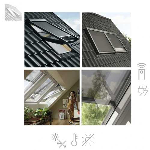 Zum Produkt VELUX Elektro Hitzeschutz-Markise Tageslicht für Dachfenster MML 5060 Elektro-Hitzeschutzmarkise, Sicht- und Sonnenschutz, , INTEGRA®, Graphit Transparentes Netzgewebe *