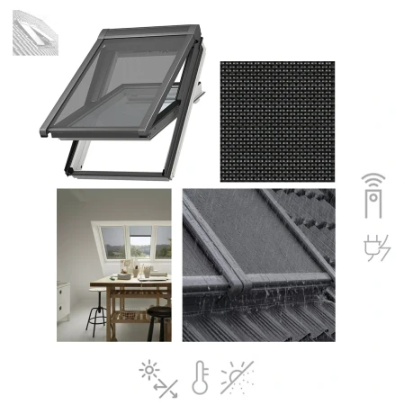 VELUX Elektro Hitzeschutz-Markise Tageslicht für Dachfenster MML 5060 Elektro-Hitzeschutzmarkise, Sicht- und Sonnenschutz, , INTEGRA®, Graphit Transparentes Netzgewebe_1 e-roofline.de.webp