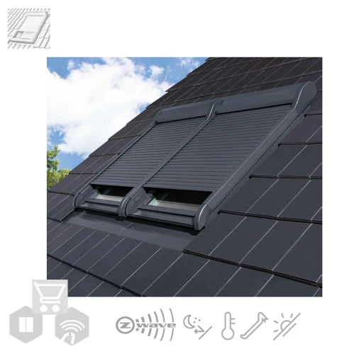 Zum Produkt Fakro Aluminium-Rolllade ARZ Komfort Z-WAVE (Neuheit)15V DC. Neues Design in Anthrazitgrau RAL 7016 / 7022 Sonnenschutz, idealen Hitzeschutz *