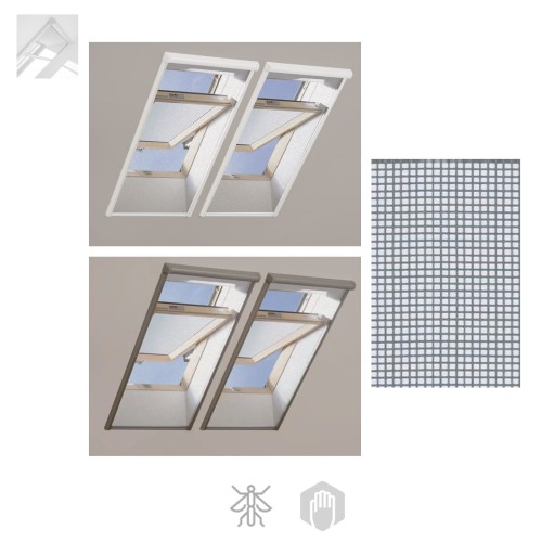 Zum Produkt Insektenschutzrollos AMS Insektenschutzgitter für Dachfenster Fliegengitter - Insektenschutz für Dachfenster, Innenrollo, Anbringen des Moskitonetzes am Innenfutter, Führungsschienen aus Alu weiß (9010) oder Eloxiert *