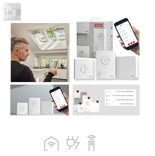 Zum Produkt VELUX® ACTIVE Package KIX 300 with NETATMO, Paket Elektro-Zubehör Intelligente Sensorsteuerung: Raumklima-Sensor, Schalter, Internet  Gateway, für ein besseres Raumklima  *