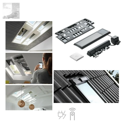 VELUX KSX 100 Solar-Nachrüst-Set - integrierter Batterie, Solarpanel, mit Regensensor und VELUX Funk-Wandschalter, Für Schwingfenster GGU GGL 102 – 810 C02 – U10 sowie VL Y und VU Y e-roofline.de.webp