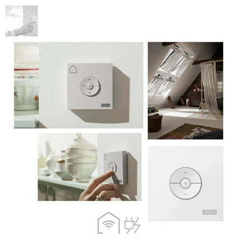 Zum Produkt VELUX KLI 310 Funk-Wandschalter für VELUX Funktaster ist universell, Solar-/Elektro-Rollläden und -Markisen, io-homecontrol ®, kabellosen Ansteuerung von VELUX, Universal-Funk-Wandschalter  *