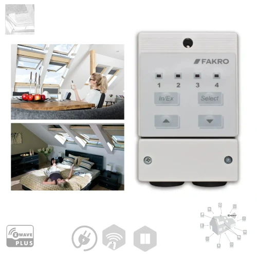 Zum Produkt Fakro ZWMA4 Anpassungsmodul, ZWMA4-Modul ist ein Gerät, mit dem Sie Z-Wave-Geräte in andere Thermostate oder EIB/KNX *